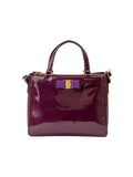 Purple Vara Ginny Patent Leather Crossbody Bag Small