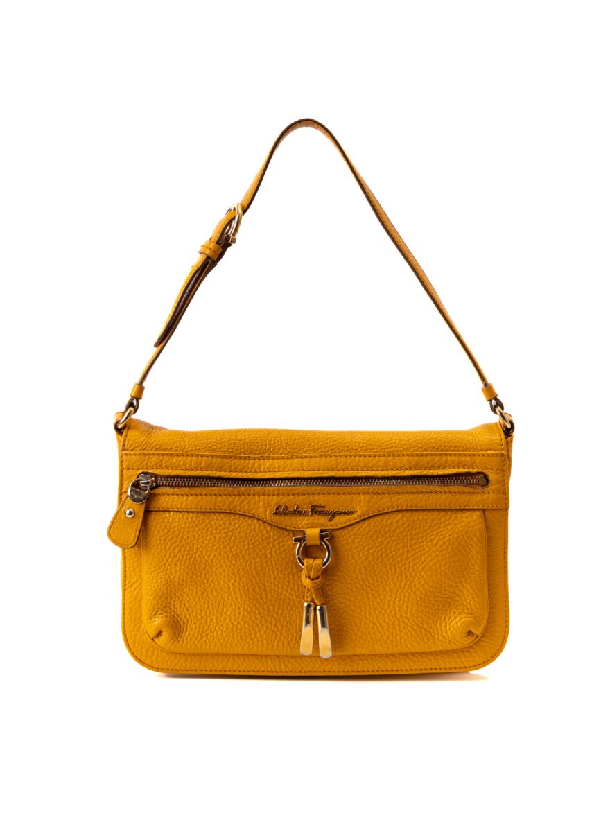 Mustard Yellow Flap Shoulder Bag One Size