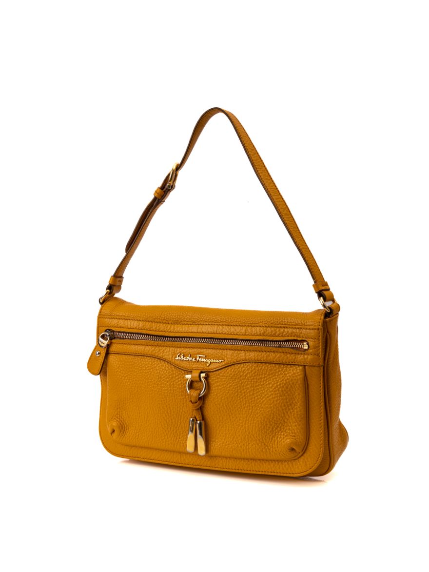 Mustard Yellow Flap Shoulder Bag One Size