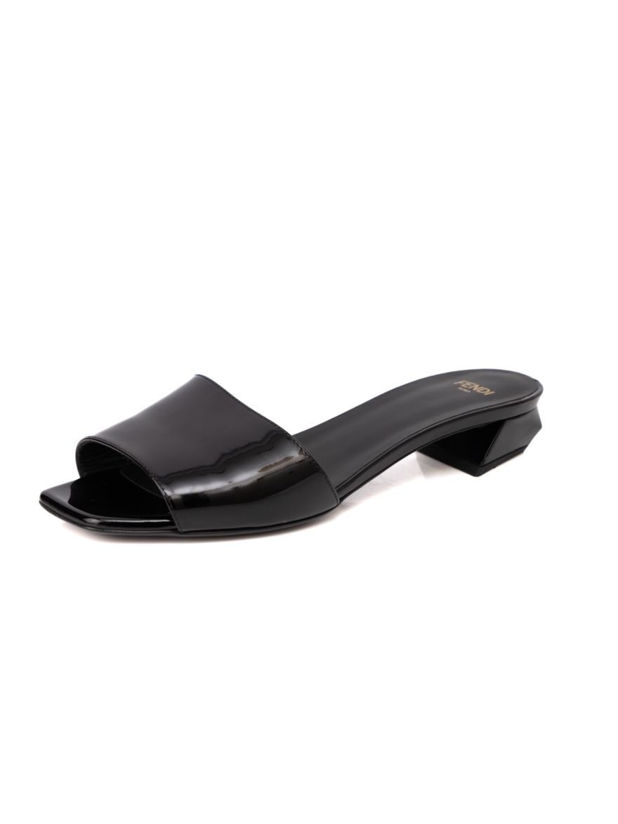 Patent Leather Mules in Black - 36