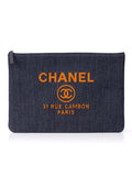 Denim Deauville Orange Logo Small O Case Bag Pouch One Size