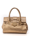 Gold Rosalie Satchel Bag Medium