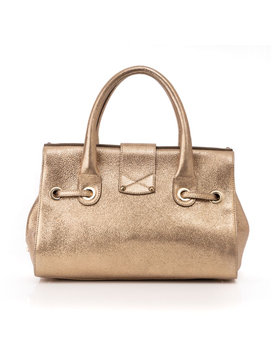 Gold Rosalie Satchel Bag Medium