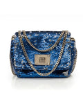 Blue/Silver Ruby Mini Sequin Crossbody Bag