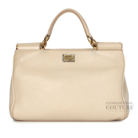 Nude Medium Miss Sicily Tote Bag