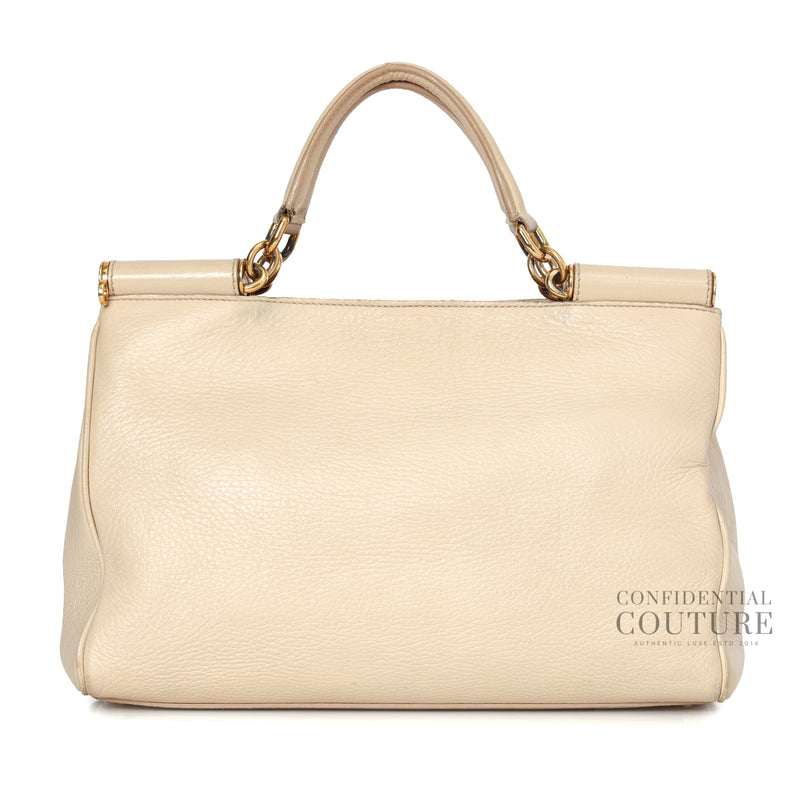 Authentic Dolce & Gabbana Nude Medium Miss Sicily Tote Bag