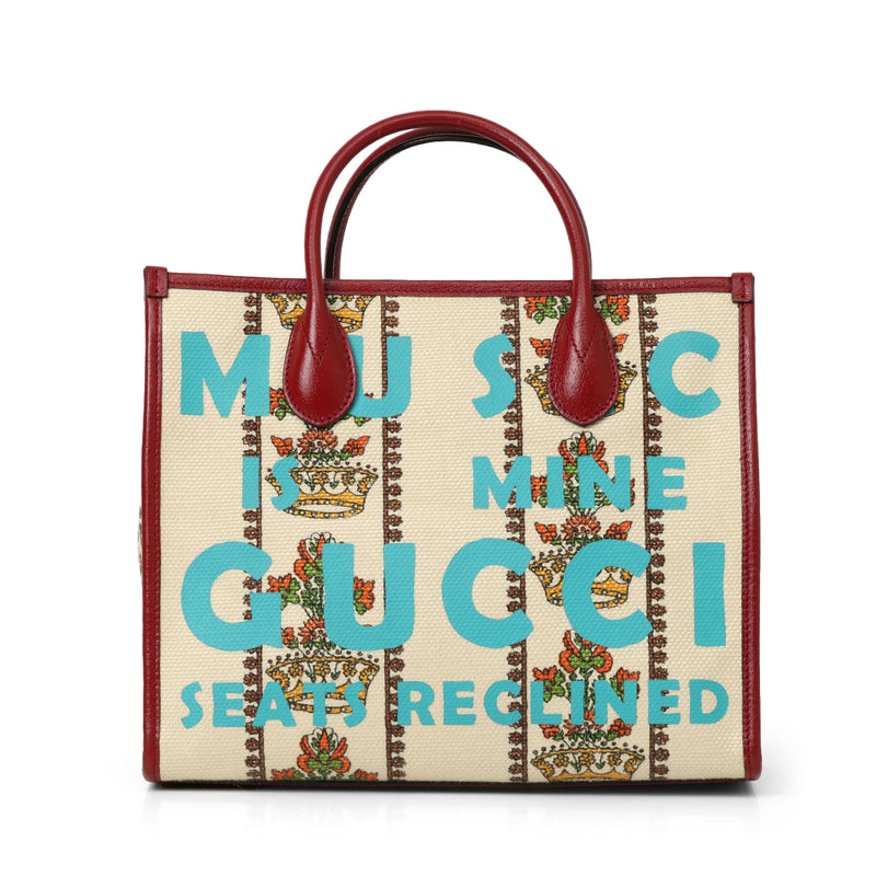 Beige/Maroon 100 Centennial Music Small Tote Bag