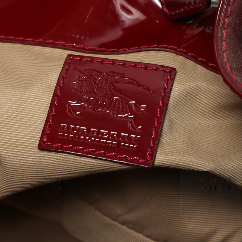 Women Burberry Maroon Hobo Bag