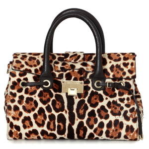Leopard Print Rosalie Pony Hair Satchel