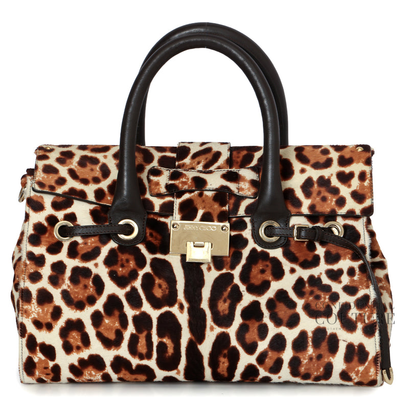 Jimmy Choo Leopard Print Rosalie Pony Hair Satchel