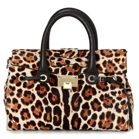 Leopard Print Rosalie Pony Hair Satchel