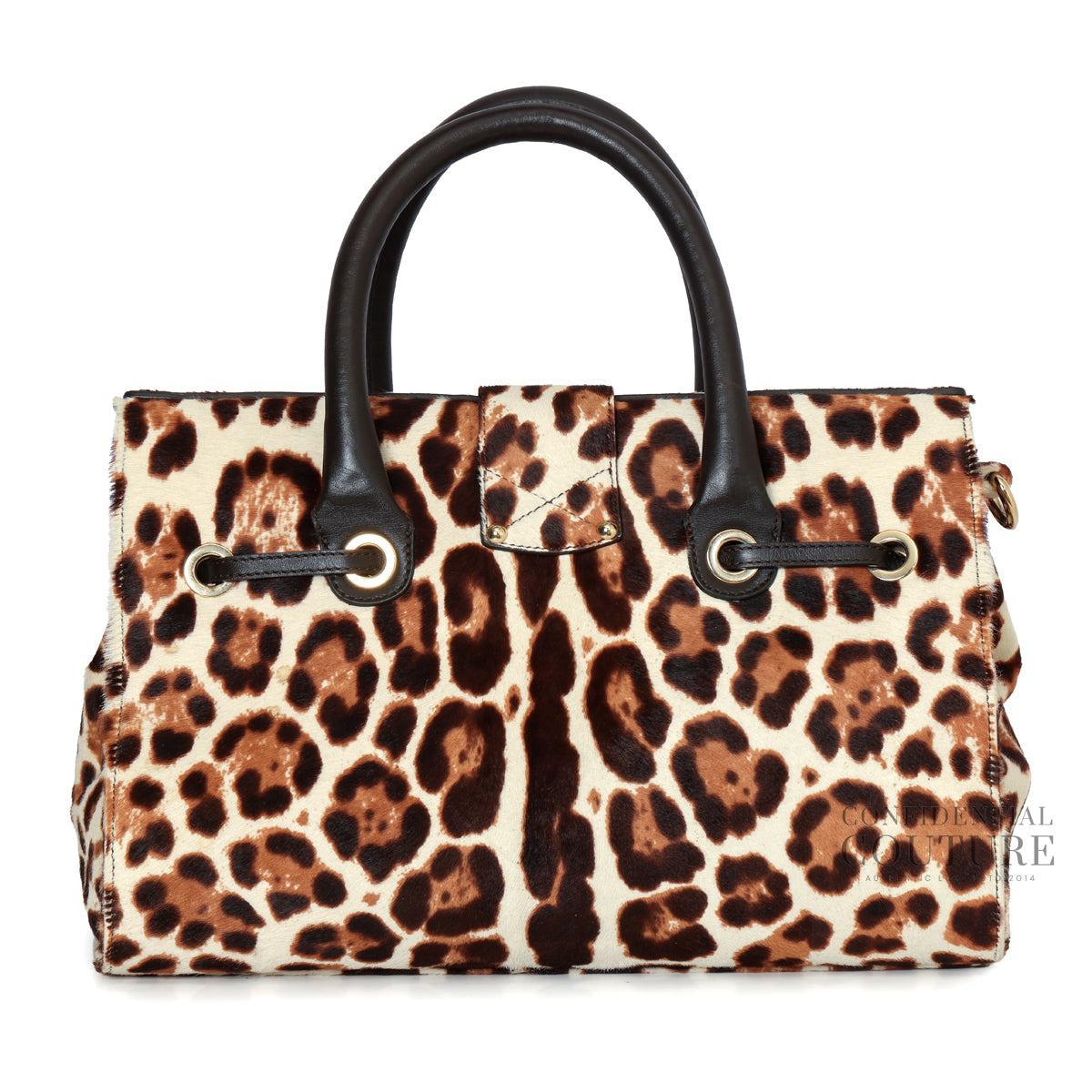 Leopard Print Rosalie Pony Hair Satchel