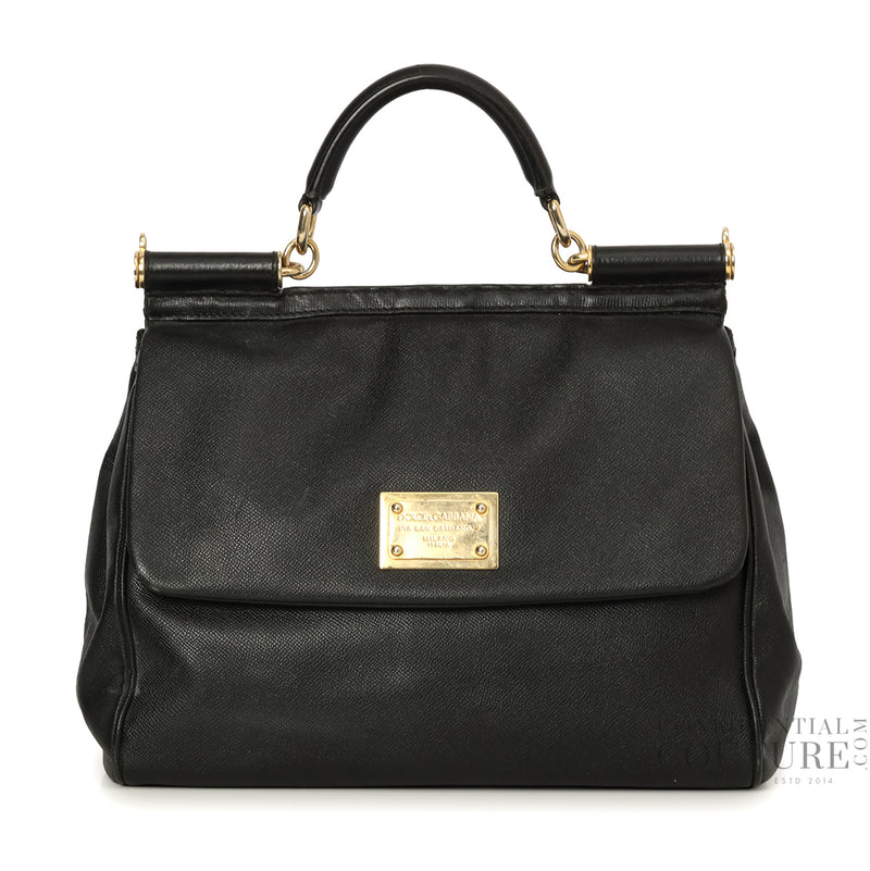 Pre loved Dolce & Gabbana Black Leather Miss Sicily Medium Bag