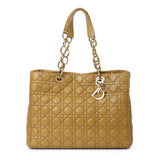 Camel Cannage Quilted Leather Dior Soft Shopping Tote Bag One Size
