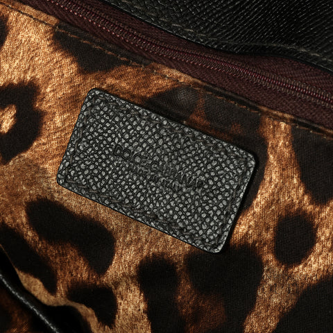 Black Leather Miss Sicily Medium Bag