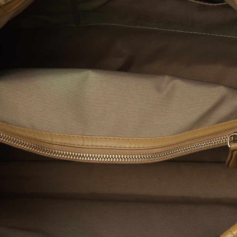 Camel Cannage Quilted Leather Dior Soft Shopping Tote Bag One Size