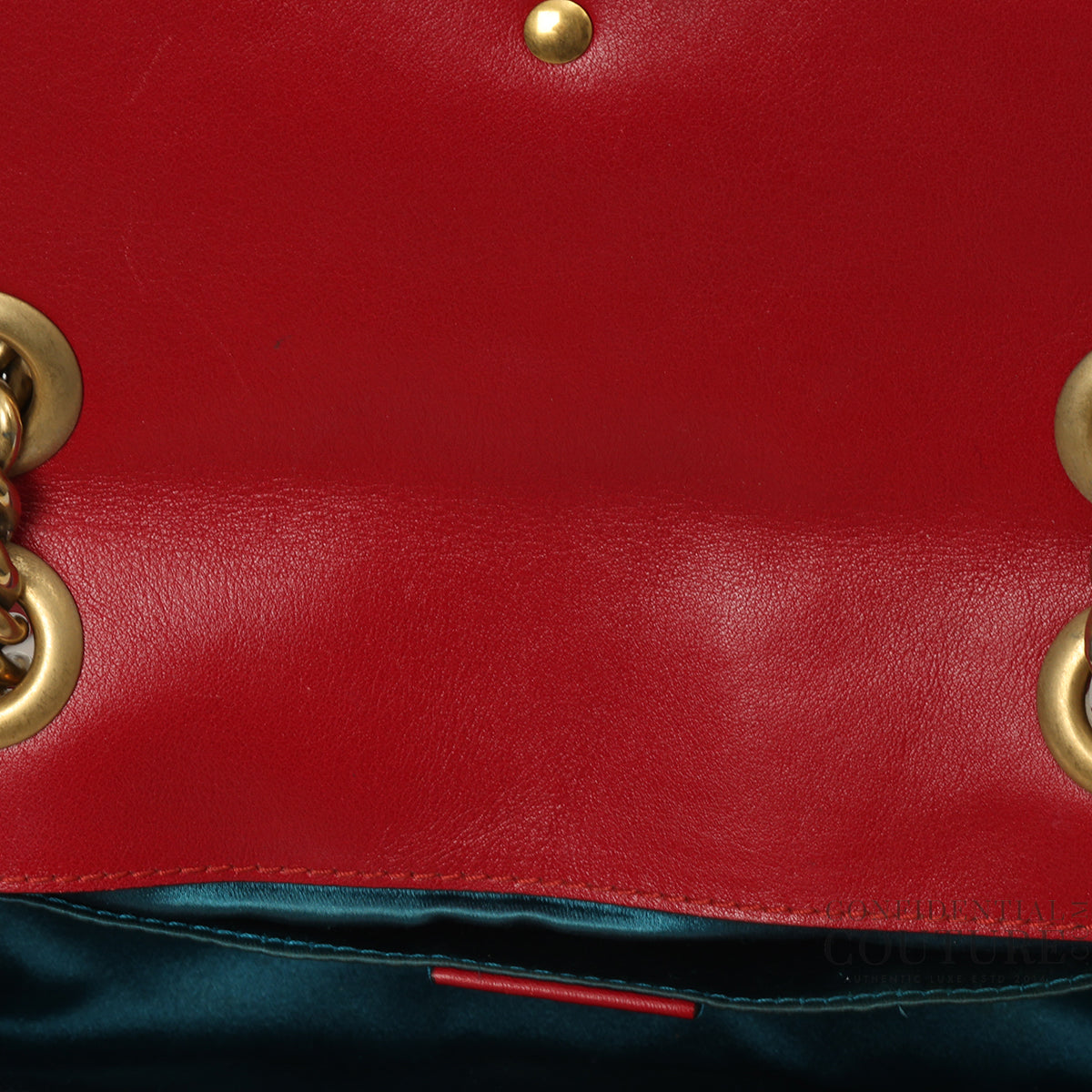 GG Marmont Small Red Velvet Shoulder Bag