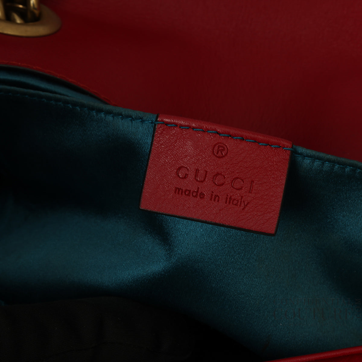 GG Marmont Small Red Velvet Shoulder Bag