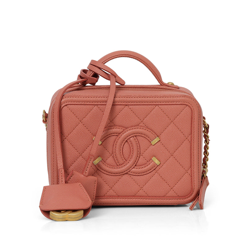 Chanel Dusty Rose CC Small Filigree Vanity Case