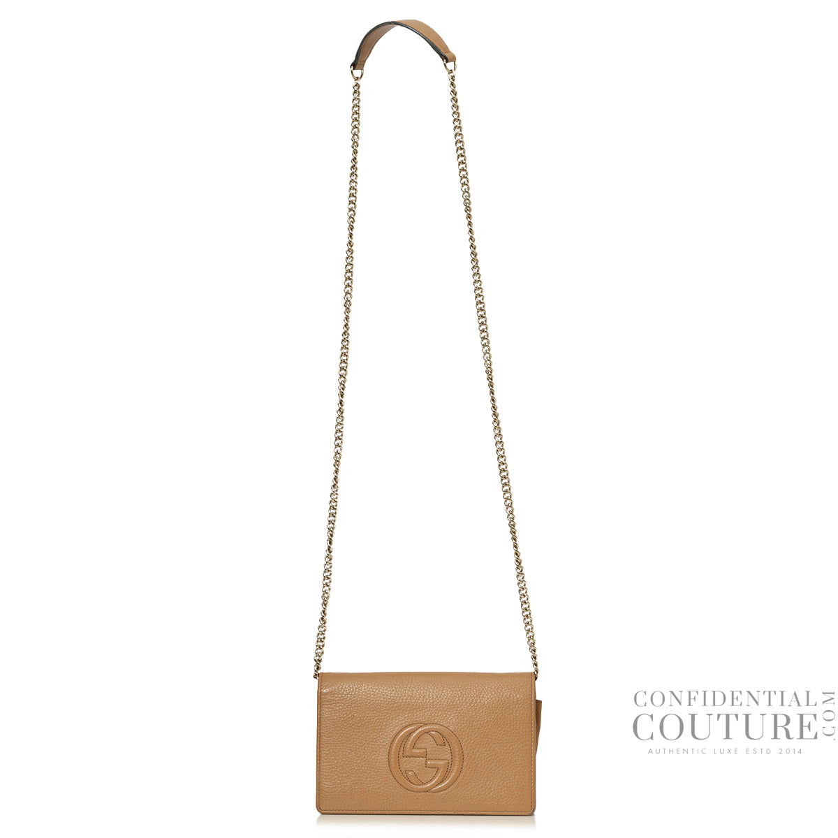 Camel Soho Wallet on Chain Bag