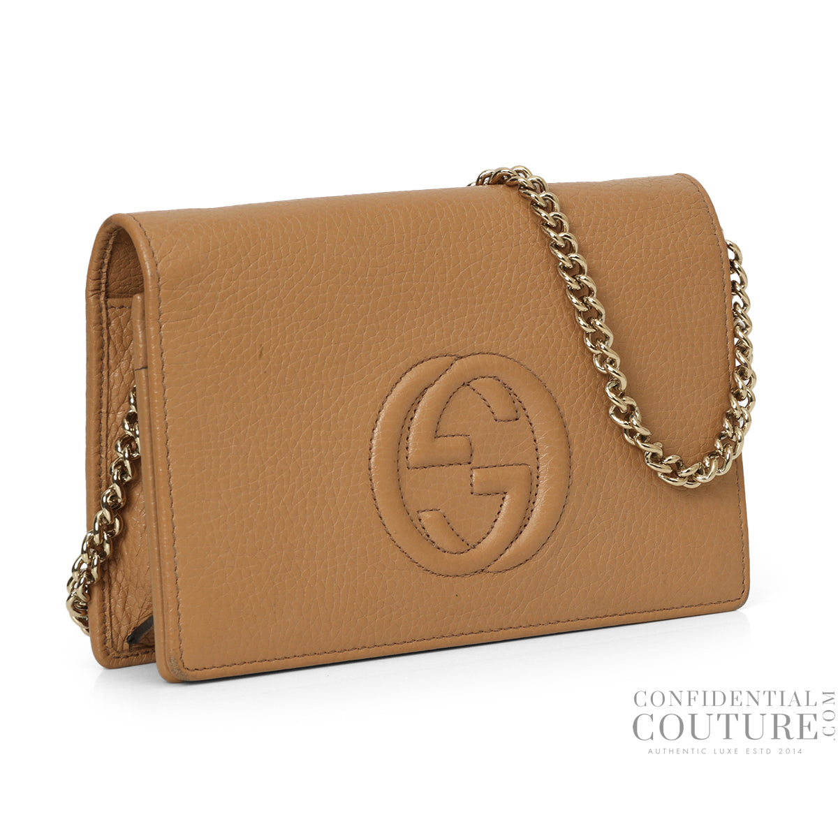 Camel Soho Wallet on Chain Bag