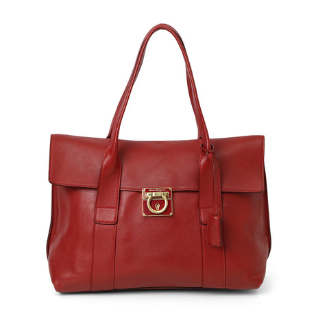 Maroon Barlo Nappa Calf Leather Medium Sookie Satchel Bag