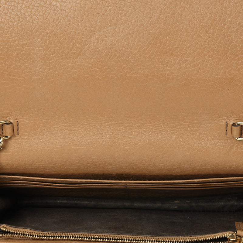 Camel Soho Wallet on Chain Bag