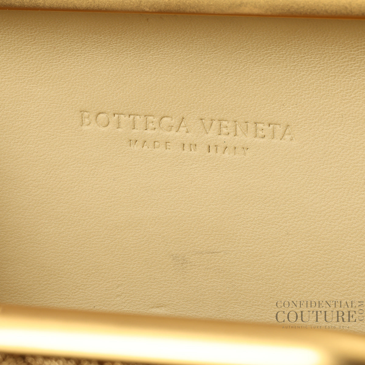 Goldtone Intrecciato Chain Metal Knot Clutch Bag