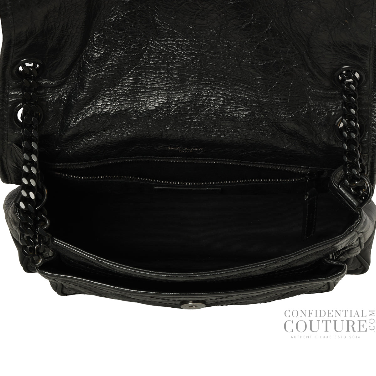 Black Niki Medium Shoulder Bag In Vintage Leather