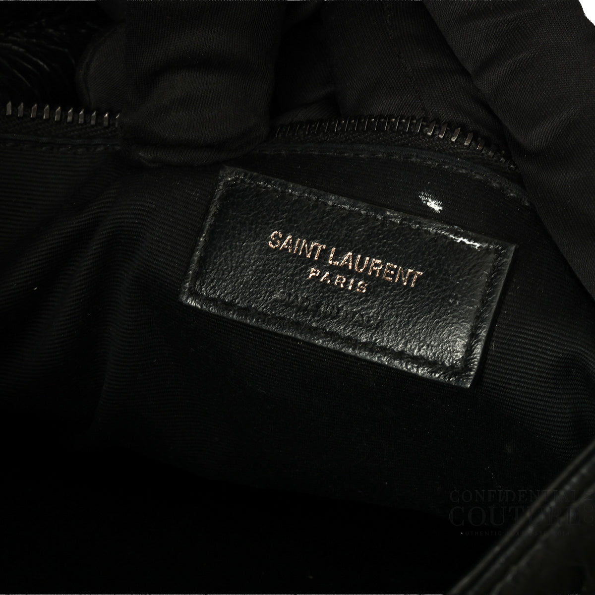 Black Niki Medium Shoulder Bag In Vintage Leather