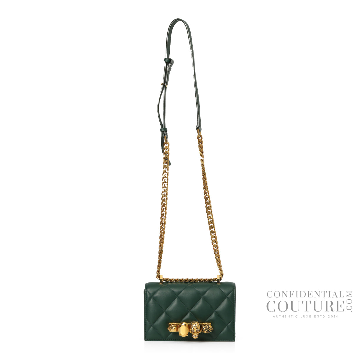 Green Skull Evening Shoulder Bag