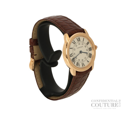 Ronde Solo De Cartier With Brown Leather Strap 29MM