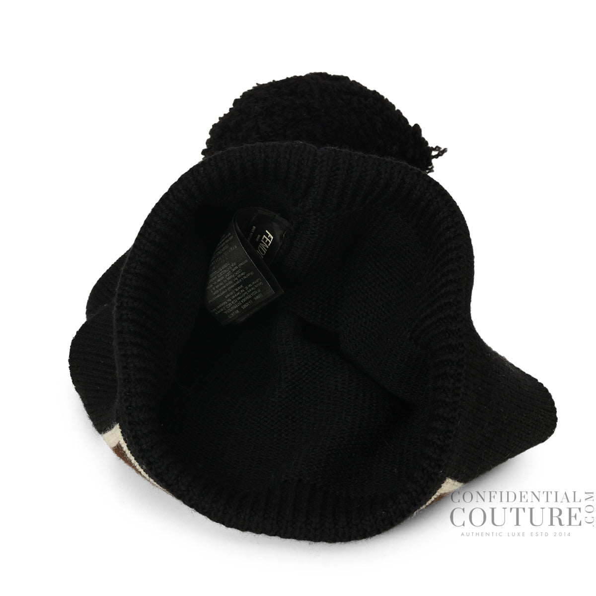 Black Pompon 100% Fleece Wool Beanie- 210x 240mm