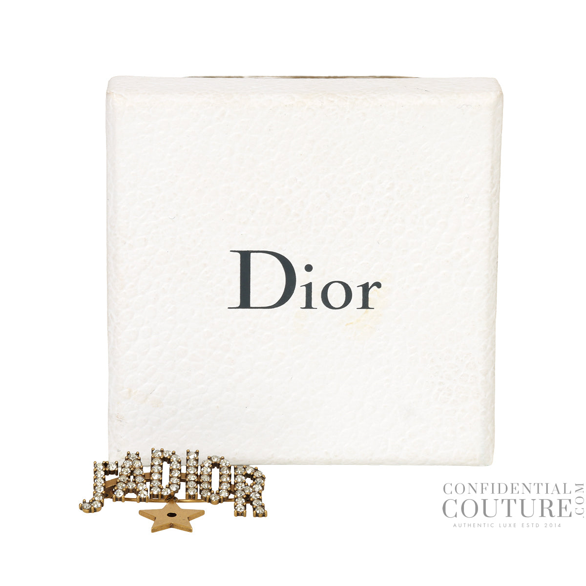 Goldtone Metal Crystal J'adior Brooch