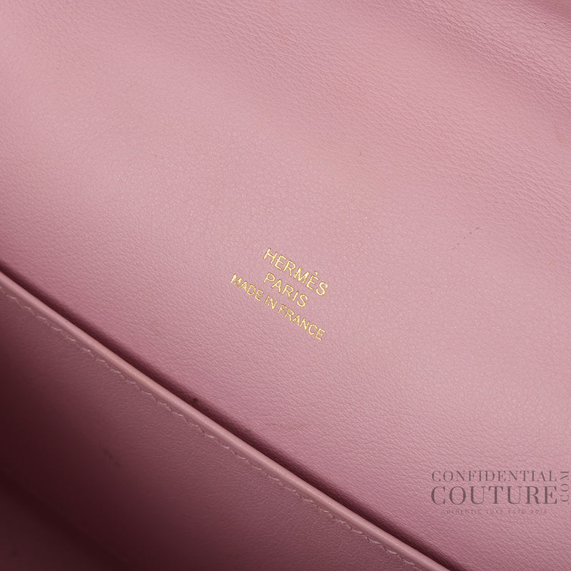 Pre loved hermes kelly pochette rose gold hardware for sale