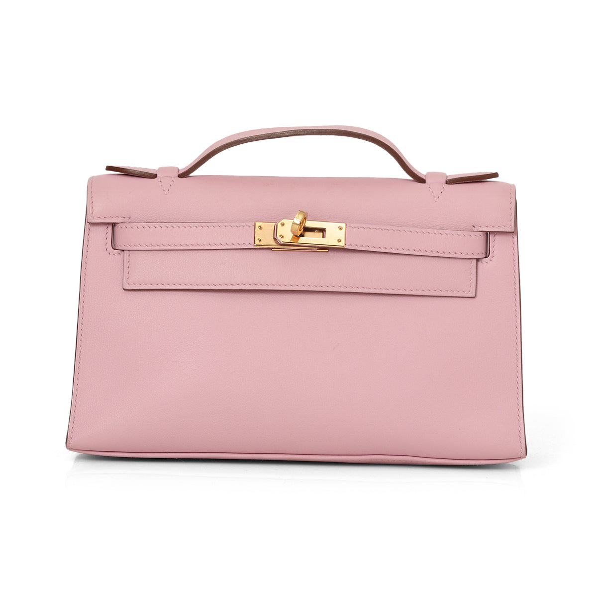 Kelly Pochette Veau Swift Mauve Sylvestre with Rose Gold Hardware