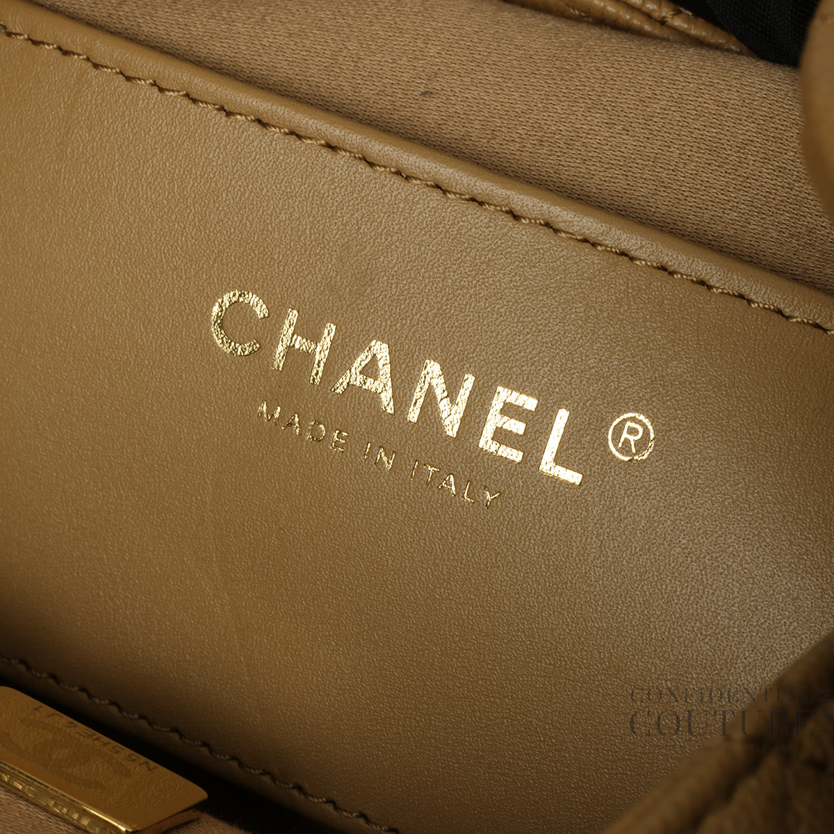 25 Dark Beige Medium Grained Calfskin Leather Bag