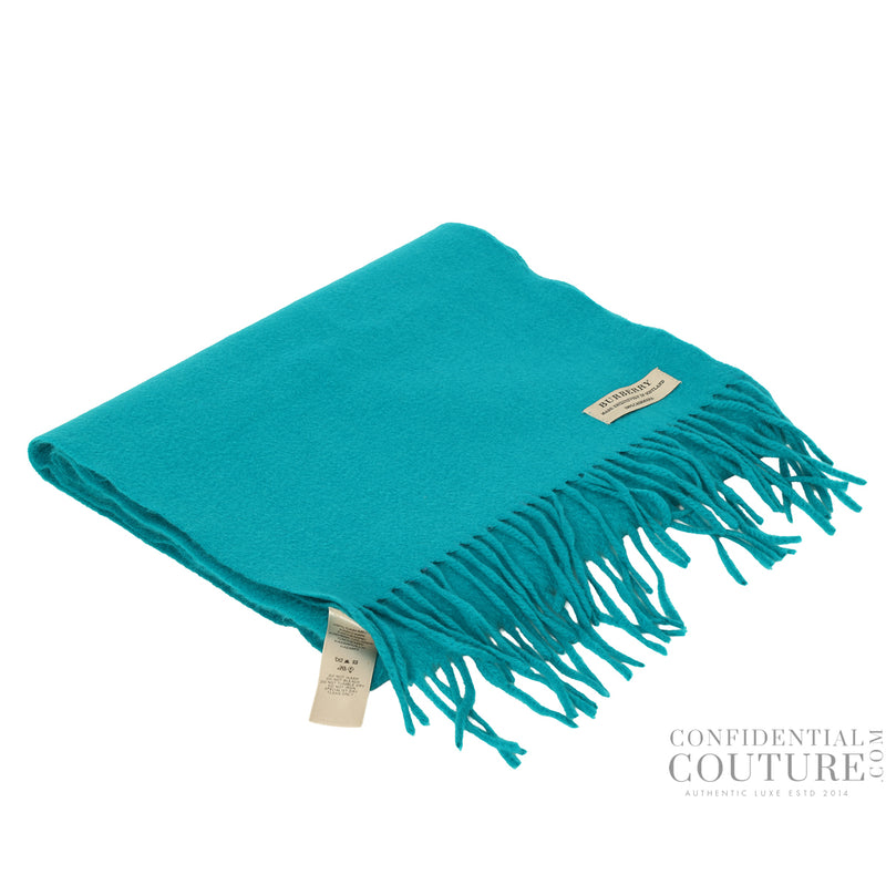 Pre loved burberry sea green 100% cashmere scarf sale
