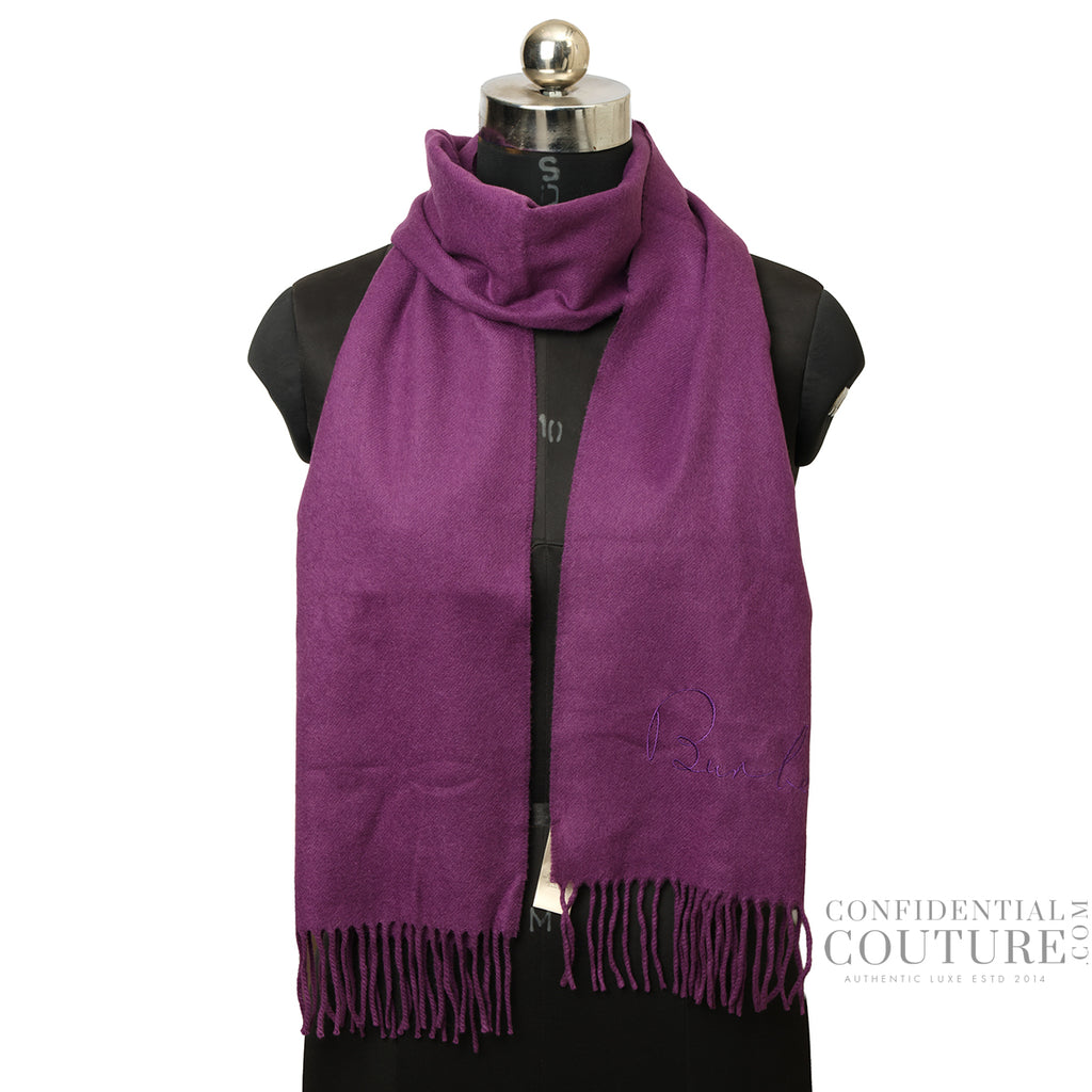 Shop Pre-Loved Burberry Purple 100% Cashmere Scarf – 100