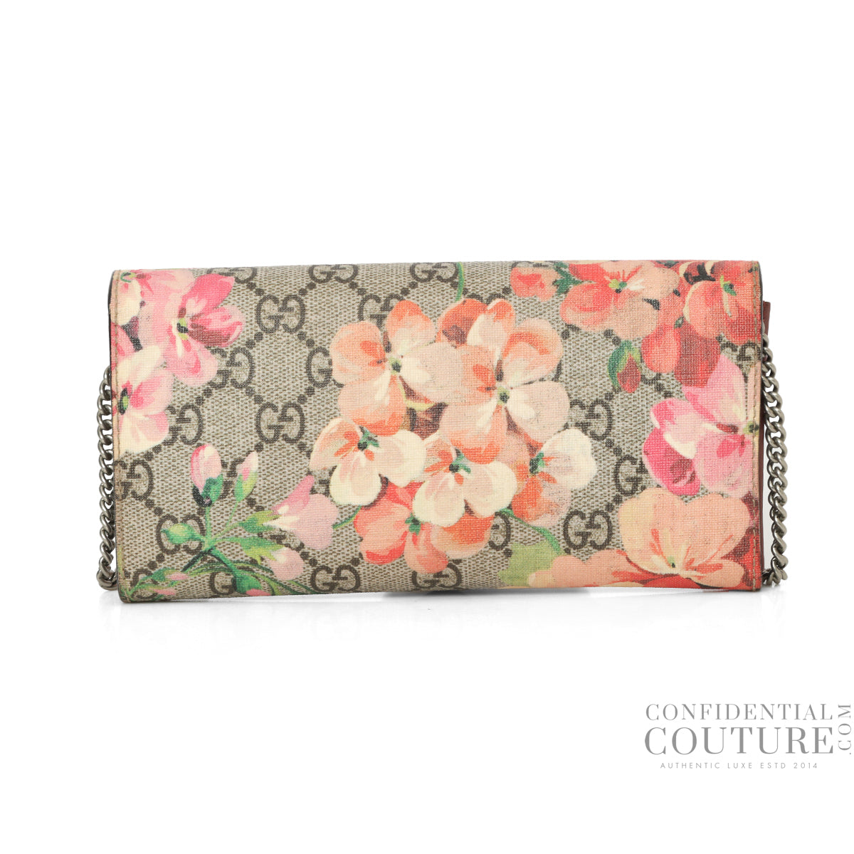 Dionysus Beige/Pink GG Blooms Coated Canvas Mini Wallet on Chain Bag