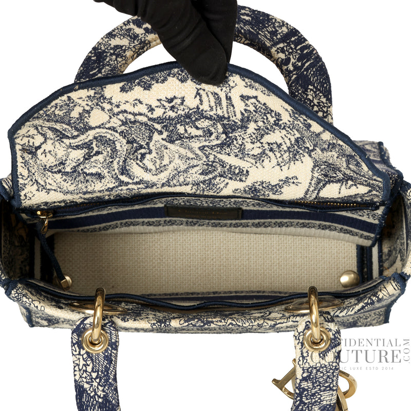 Navy/Ecru Toile de Jouy Lady D-Lite Bag