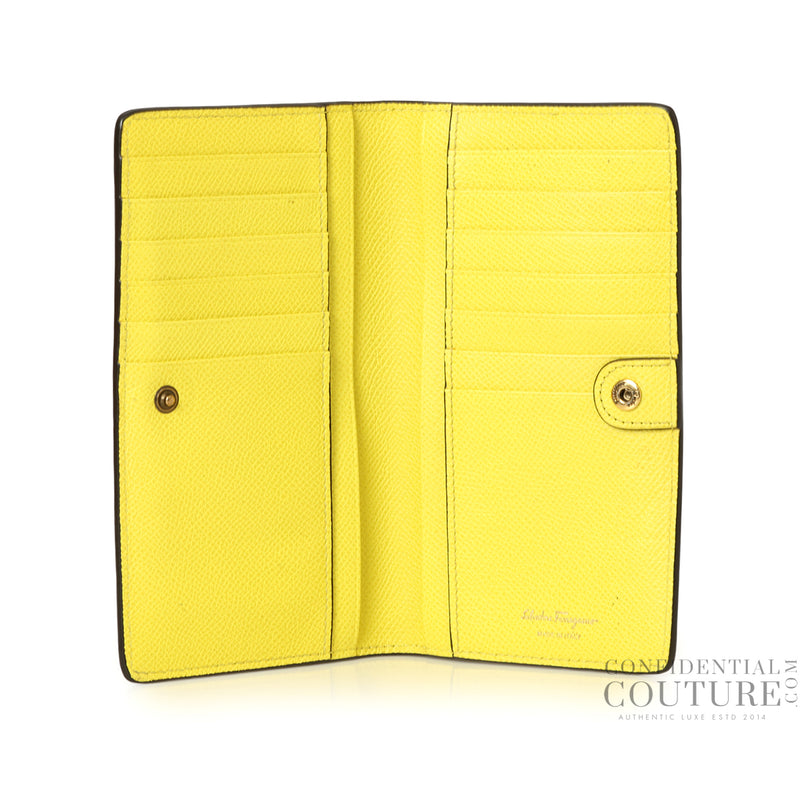 Women Salvatore Ferragamo Lemon Gancini Continental Bi-Fold Wallet