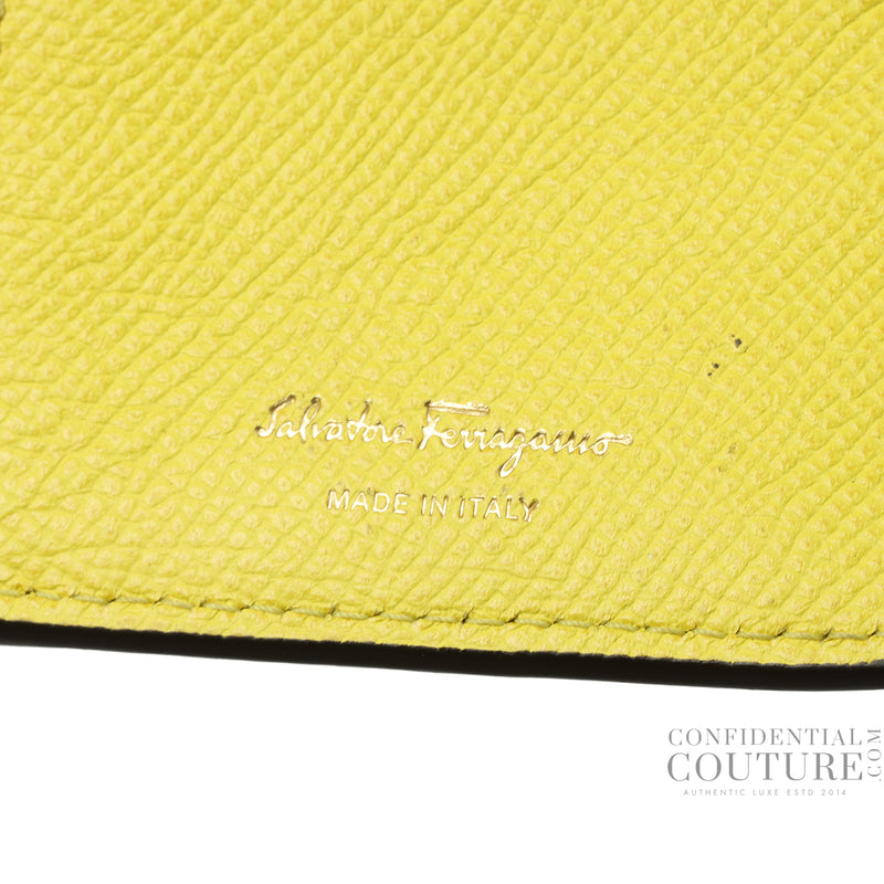 Second Hand Salvatore Ferragamo Lemon Gancini Continental Bi-Fold Wallet