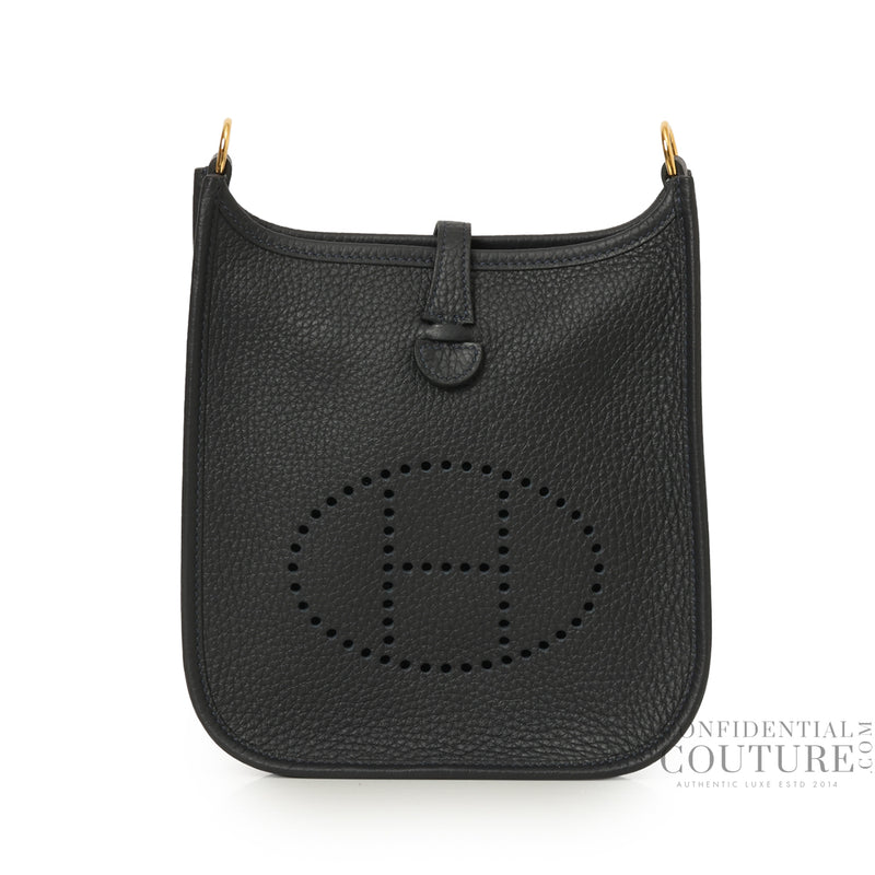 Hermes Noir Evelyn TPM With Gold Hardware