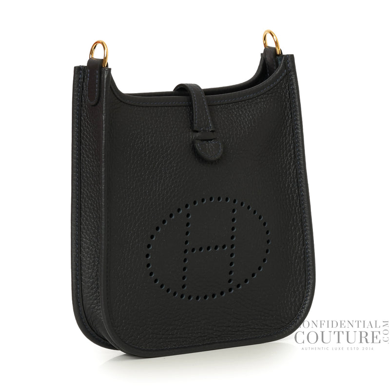 Women Hermes Noir Evelyn TPM With Gold Hardware