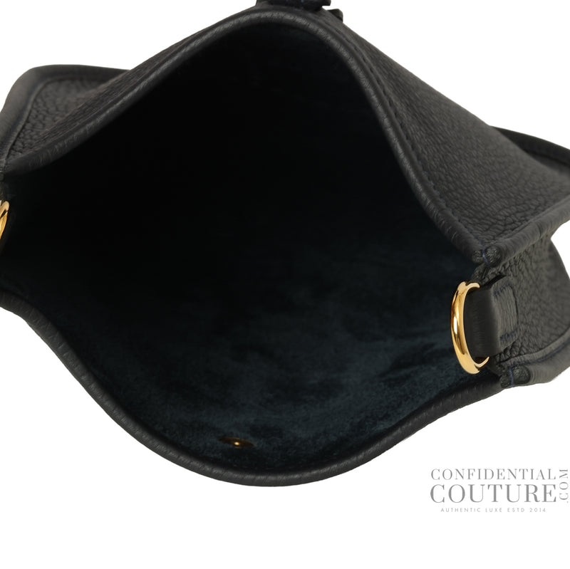 Second Hand Hermes Noir Evelyn TPM With Gold Hardware