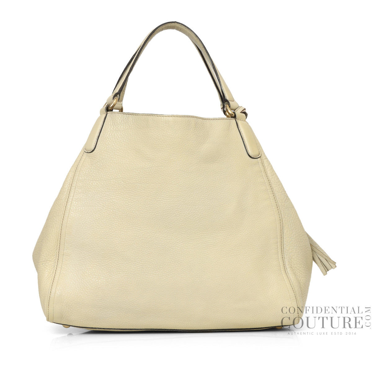 Ivory Pebbled Leather Medium Soho Tote
