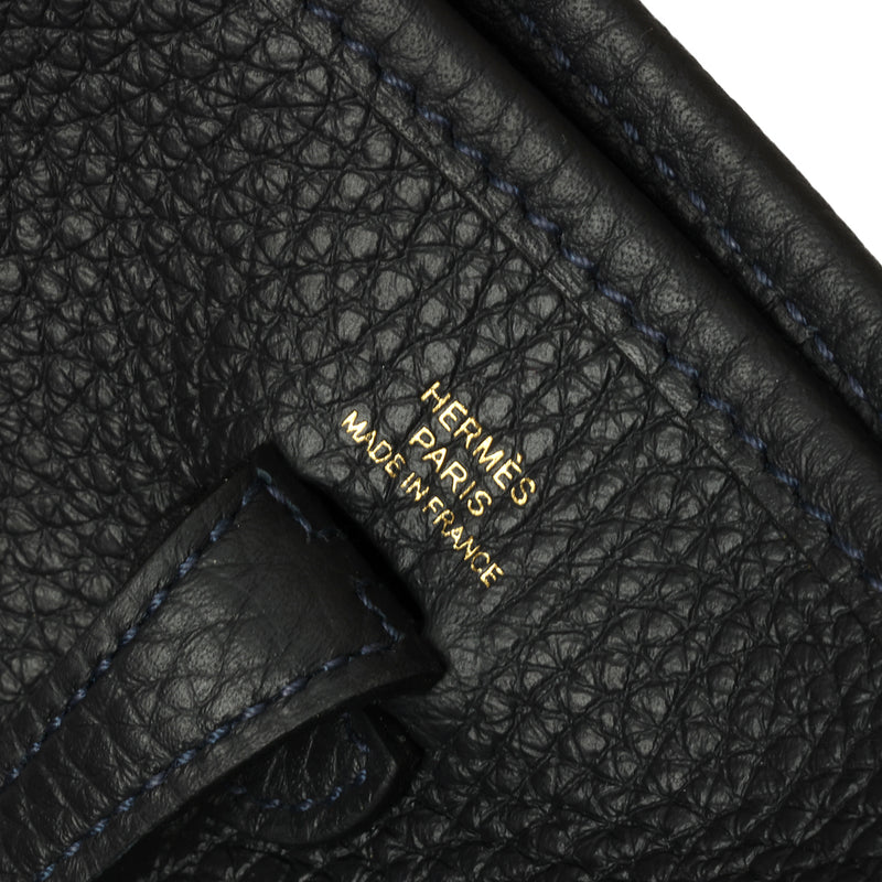 Second Hand Hermes Noir Evelyn TPM With Gold Hardware