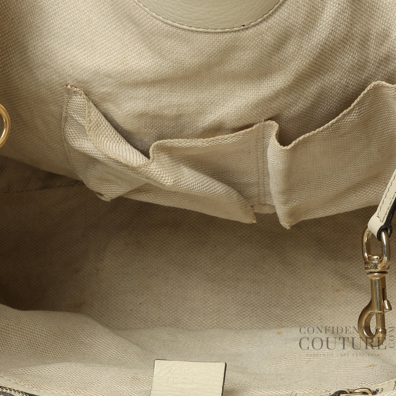 Ivory Pebbled Leather Medium Soho Tote