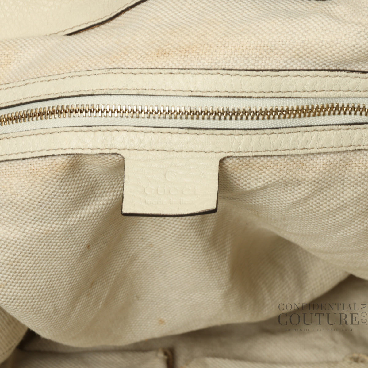 Ivory Pebbled Leather Medium Soho Tote